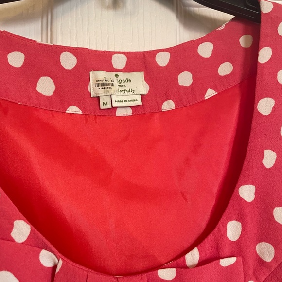 Kate Spade Sleeveless Pink Polka Dot Blouse - Picture 3 of 8